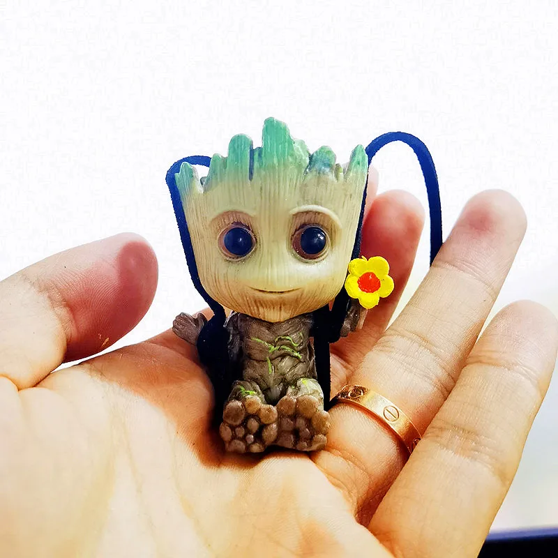 Swing Groot Tree Man Car Rearview Mirror Pendant Ornament Personality Anime Decoration Auto Air Freshener |