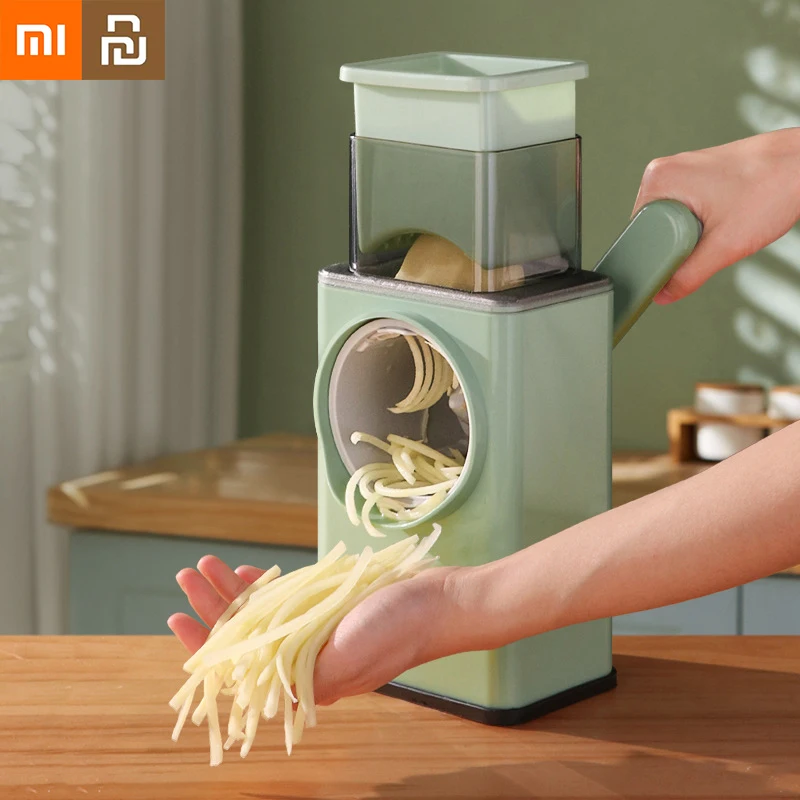 

Newest Xiaomi Youpin Vegetable Cutter Hand Rock Drum Potato Shredded Sliced Wavy Slicer Grater Garlic Cheese Chopper Kitchen