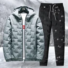 Куртка мужская Спортивная утепленная ветрозащитная, с капюшоном, 4XL