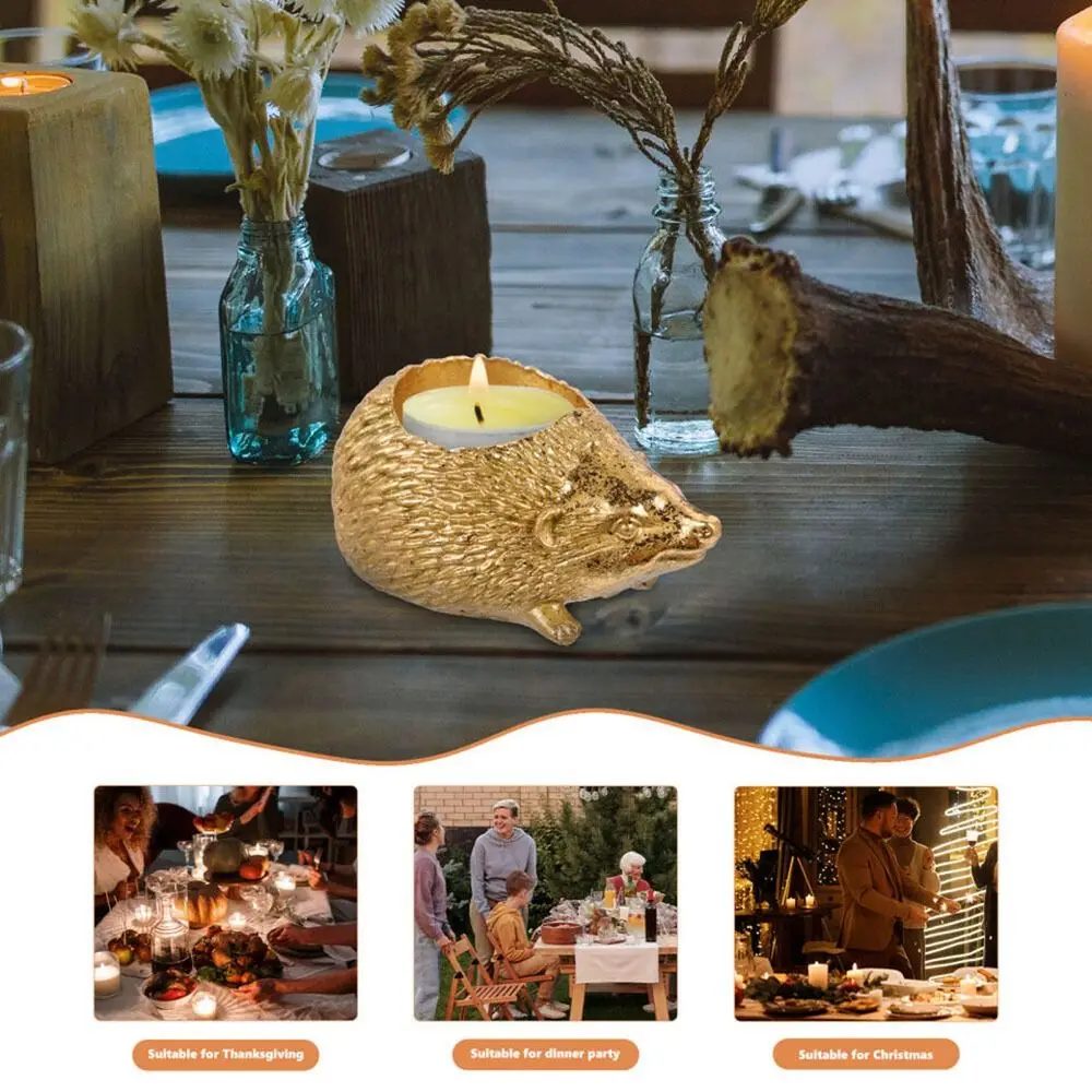 High Quality Ornament Resin Flameless Candle Holder Candlestick Cup Home