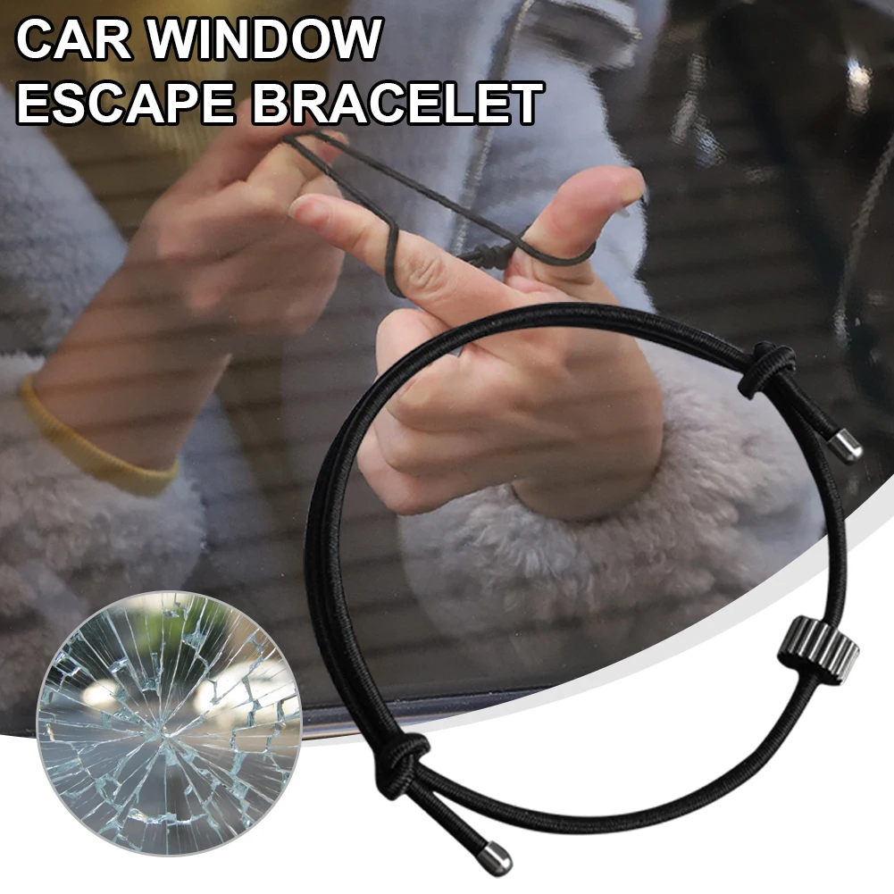 

Car Window Breaker Bracelet Tungsten Carbide Bead Elastic Wrist Strap Car Emergency Survival Tool Self Rescue Escape Safety Band