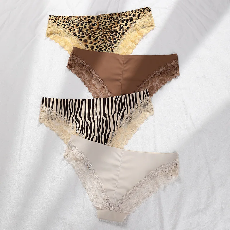 

Girl sexy lace underwear low waist movement big yards quick-drying lady briefs