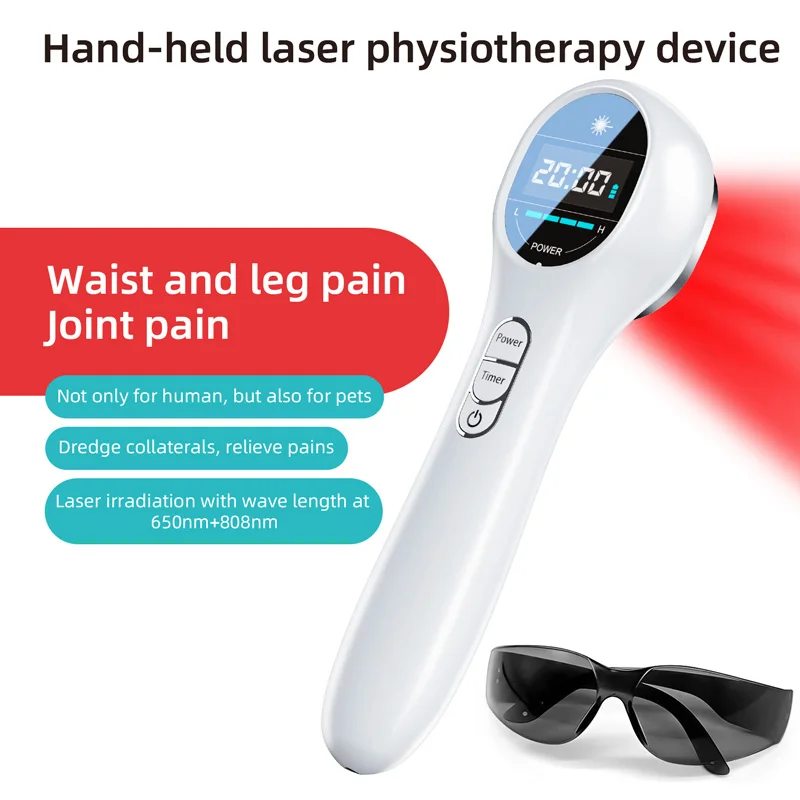 

Handheld Infrared Physiotherapy Instrument Semiconductor Laser Therapeutic Device 650Nm 808Nm for Pain Relief Pet Post-Surgery