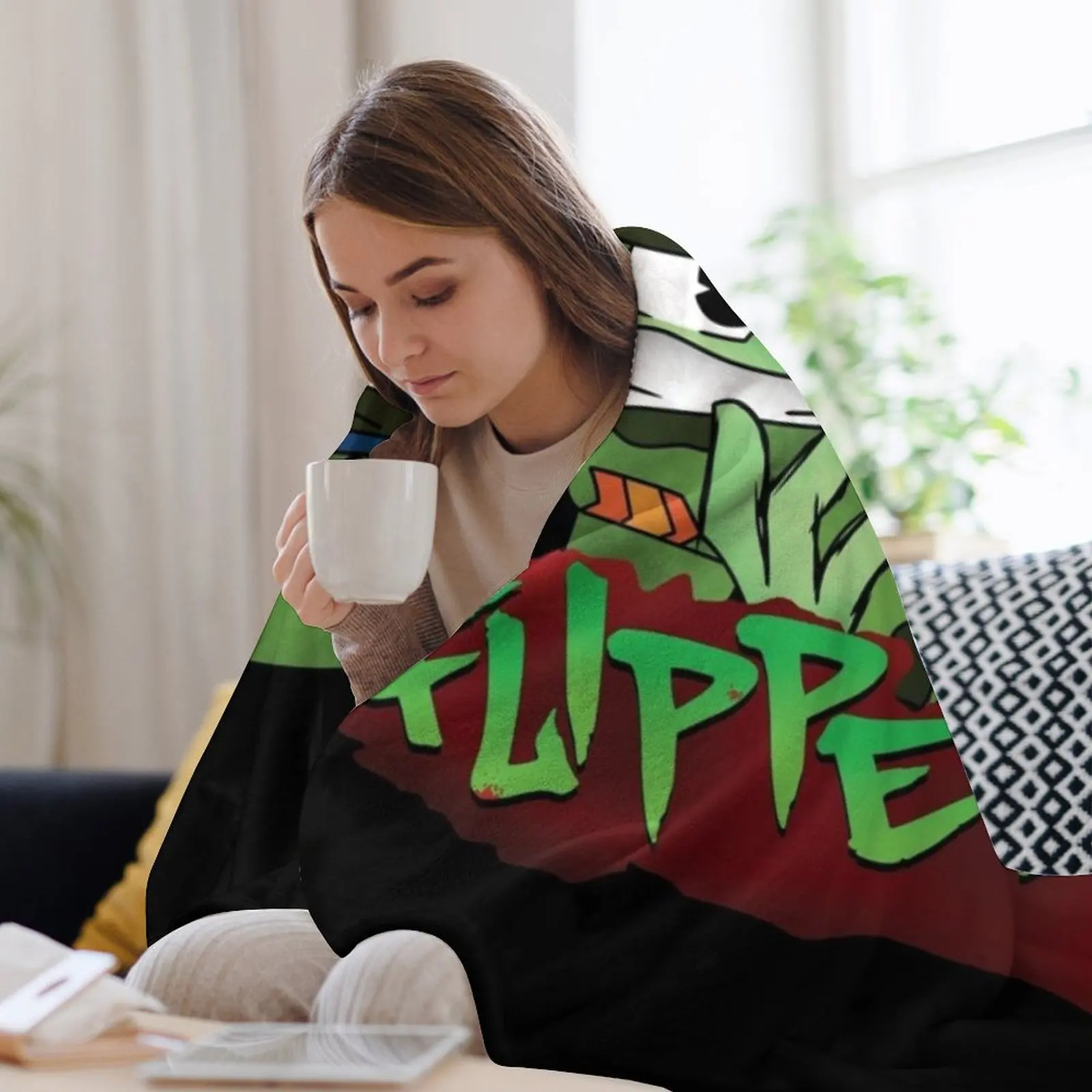 fnf htf Flippy против Fliqpy граффити Плед Пляжные движущиеся одеяла для волос