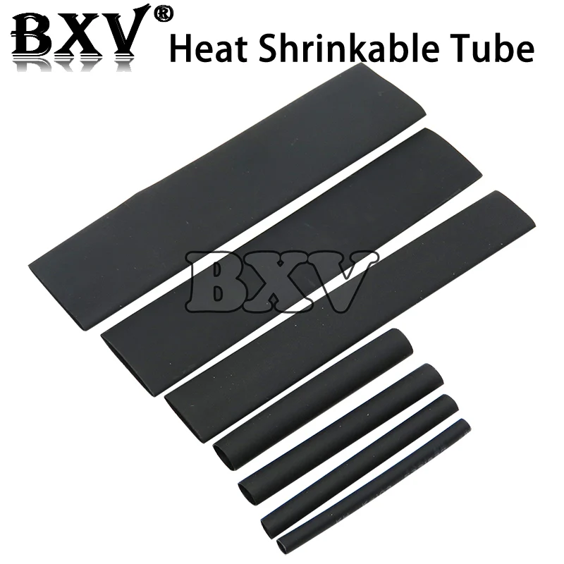 5 м/лот Термоусадочная трубка 1 мм 1,5 мм 2 мм 3 мм 4 мм 5 мм 6 мм черная Изоляционная трубка