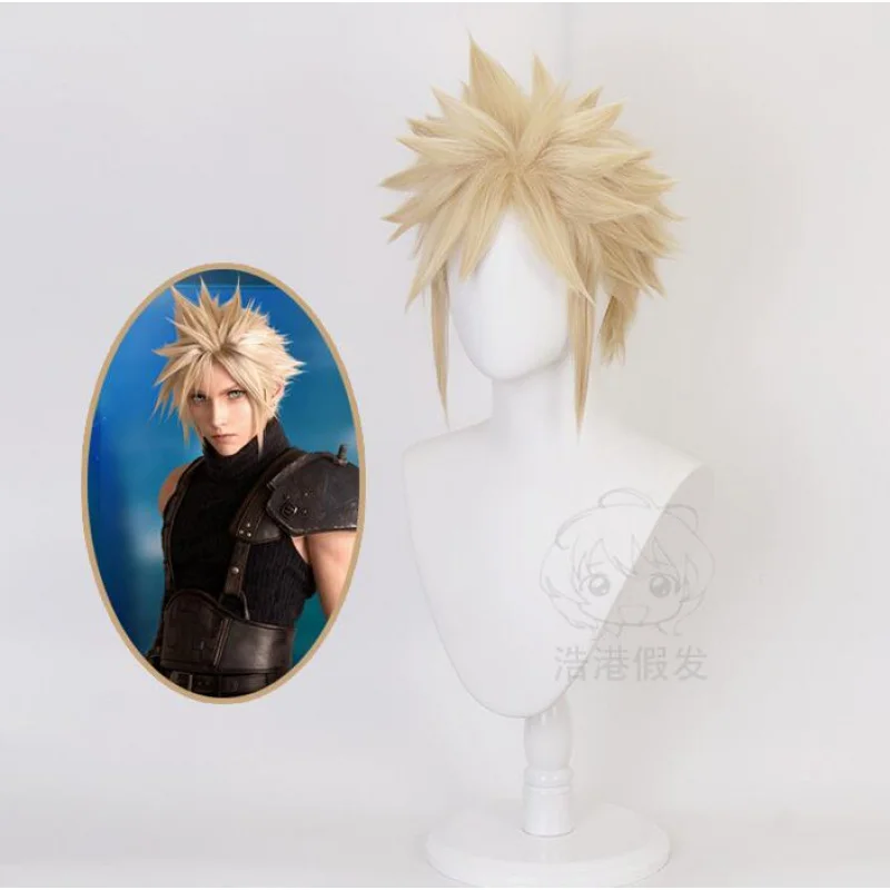

Anime Final Fantasy VII FF7 Cloud Strife Linen Blonde Cosplay Wigs Heat Resistant Hair Wig