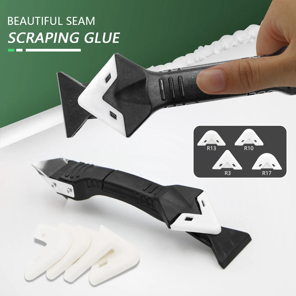5PCS 3 In1 Glass Glue Angle Scraper Caulking Silicone Tool Shovel Binder Rubber Shovel Gereedschap Remover Angle Seam Spatula