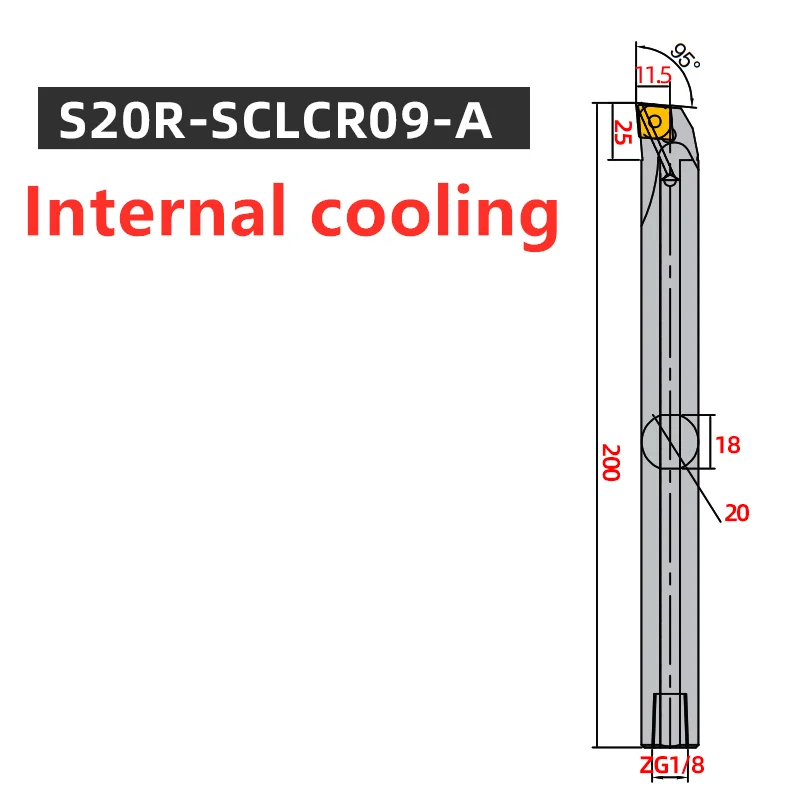

Высокоточный сейсмический держатель Внутреннее отверстие внутреннее охлаждение S08K S10K S12M S16Q SCLCR SCLCR06 SCLCR09 Твердосплавная пластина с ЧПУ