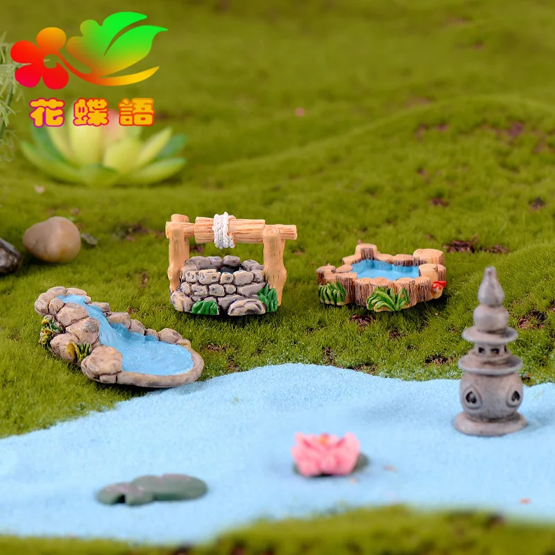 

Children's DIY micro-landscape scene, retro ornaments, endless fun, West Lake lighthouse, wells, pools, bridges, flowing grass