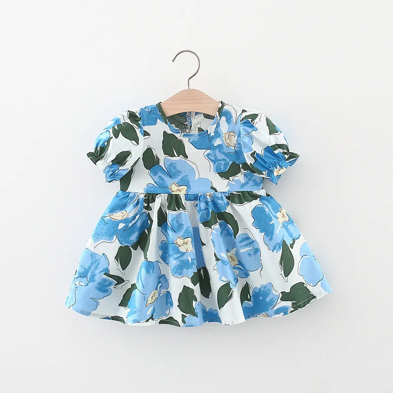 

New Born Baby Girl Dresses Summer Short Sleeve Korean Style Printed Dress Dresses Infant Fashion Clothes Princess Dress