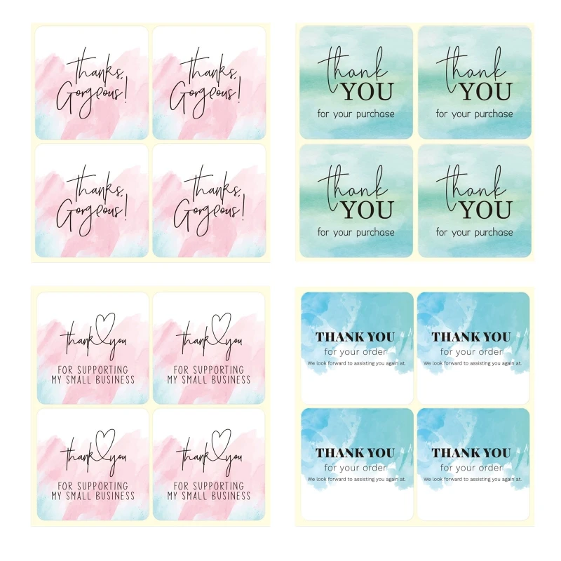 

100X Elegant Gift Envelope Sealing Stickers Thank You for Your Order/ Purchase Labels for Delivery Small Business Owner