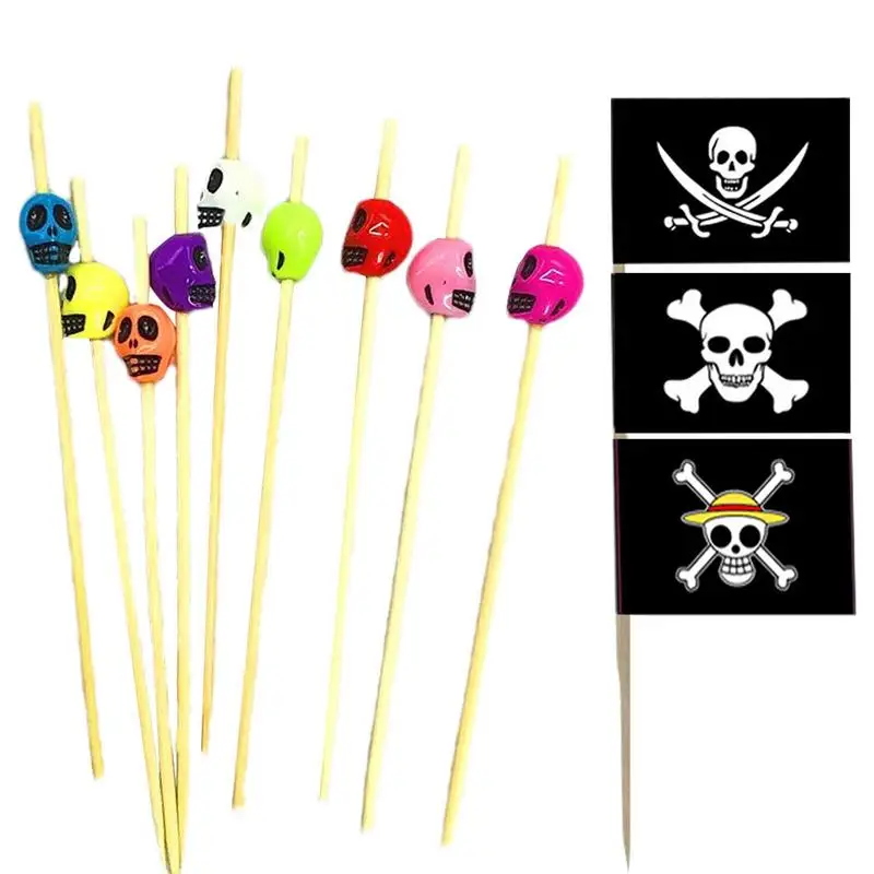 

Skull Shape Cocktail Picks Multipurpose Cocktail Skewers Portable Food Fruit Stick Toothpicks For Home Party Decorative Supplies