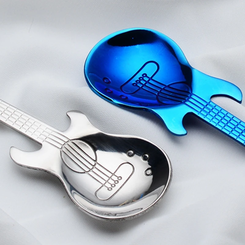 Глиняная ложка для чая красочная десертная из нержавеющей стали милая