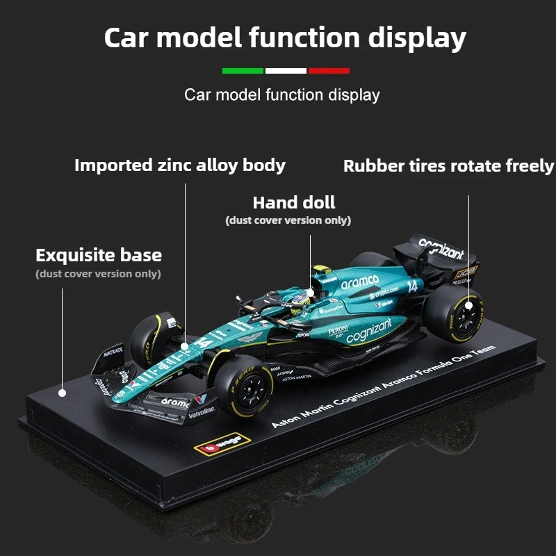 Модель автомобиля Aston Martin Aramco F1 Team AMR23 2023 Bburago 1:43