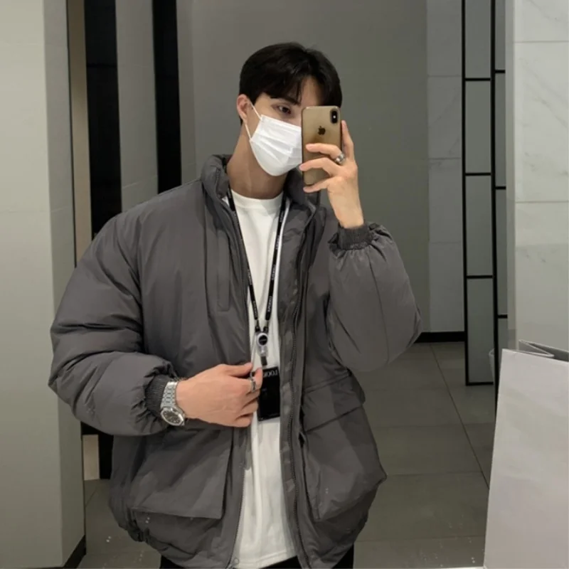 Winter Jacket Men Warm Fashion 3-color Thickened Down Jacket Men Streetwear Korean Loose Thick Short Coat Mens Parker Clothes