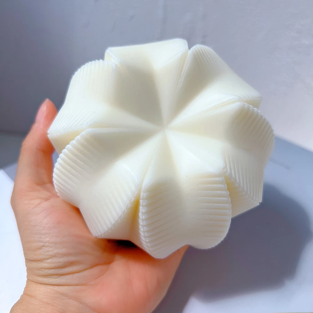 Форма для свечи в рубчик Геометрическая волна круглая силиконовая форма