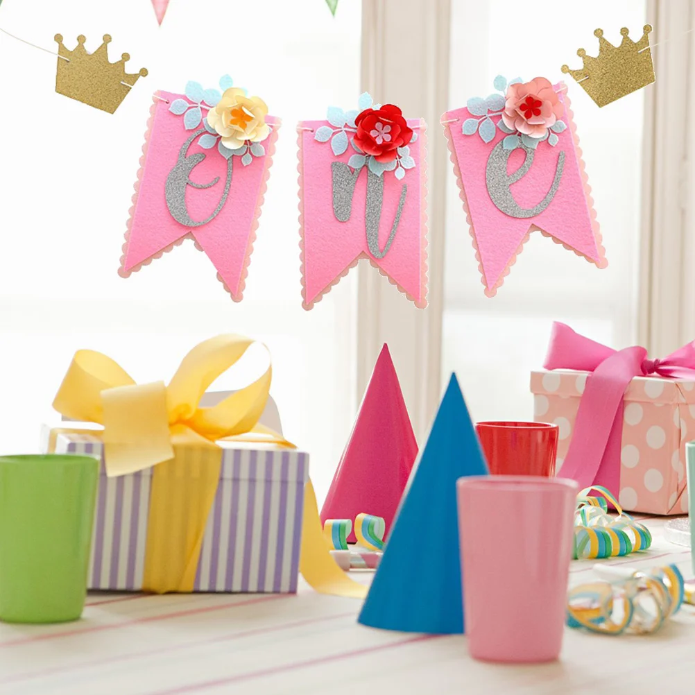 

Birthday Banner Baby First Highchair Chair High Party Garland One Girl Decor Decorations 1St Showerdecoration Welcome Supplies