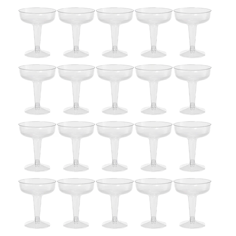 

20Pcs Plastic Cups Disposable Champagne Flutes Clear Wine Cocktail Glass for Parties Acrylic Beer Outdoor Picnic Wedding Cup