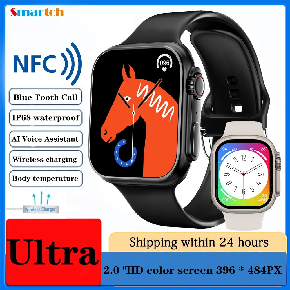 

Смарт-часы IWO MT8 мужские с беспроводной зарядкой, 2,0 дюйма, NFC