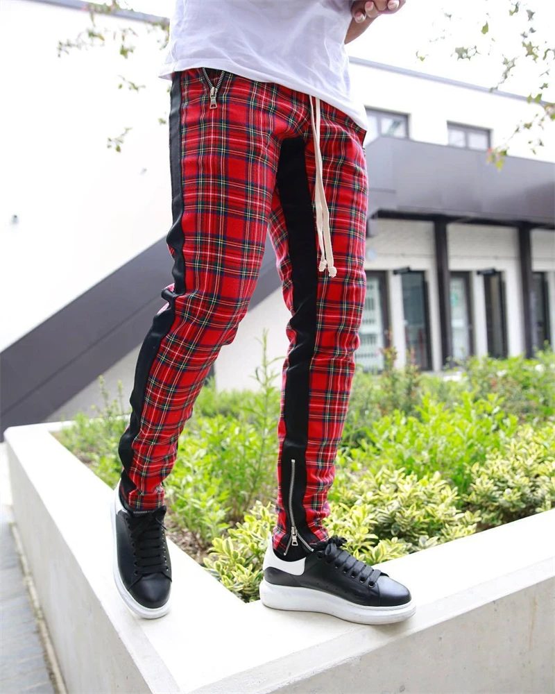 Jogger Men's Casual Pants Plaid Slim Fit Men's Trousers Fashion Streetwear Fashion Men's High Quality Trend Trousers