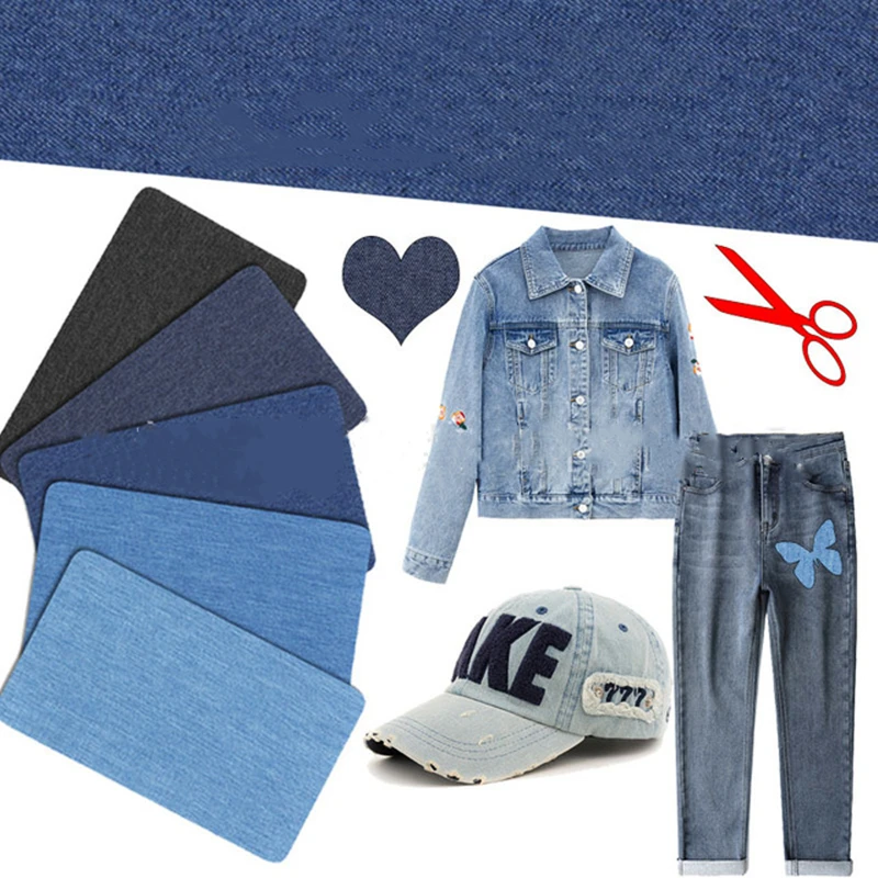 1 шт. самоклеящиеся нашивки из джинсовой ткани |