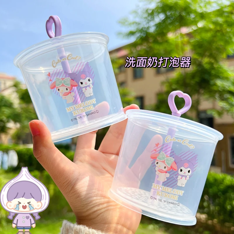 

Sanrio Facial Cleanser Foamer Face Wash Special Foam Cup Bottle Clean Face Kawaii Mymelody Kuromi Cartoon Anime Plush Toy Girl