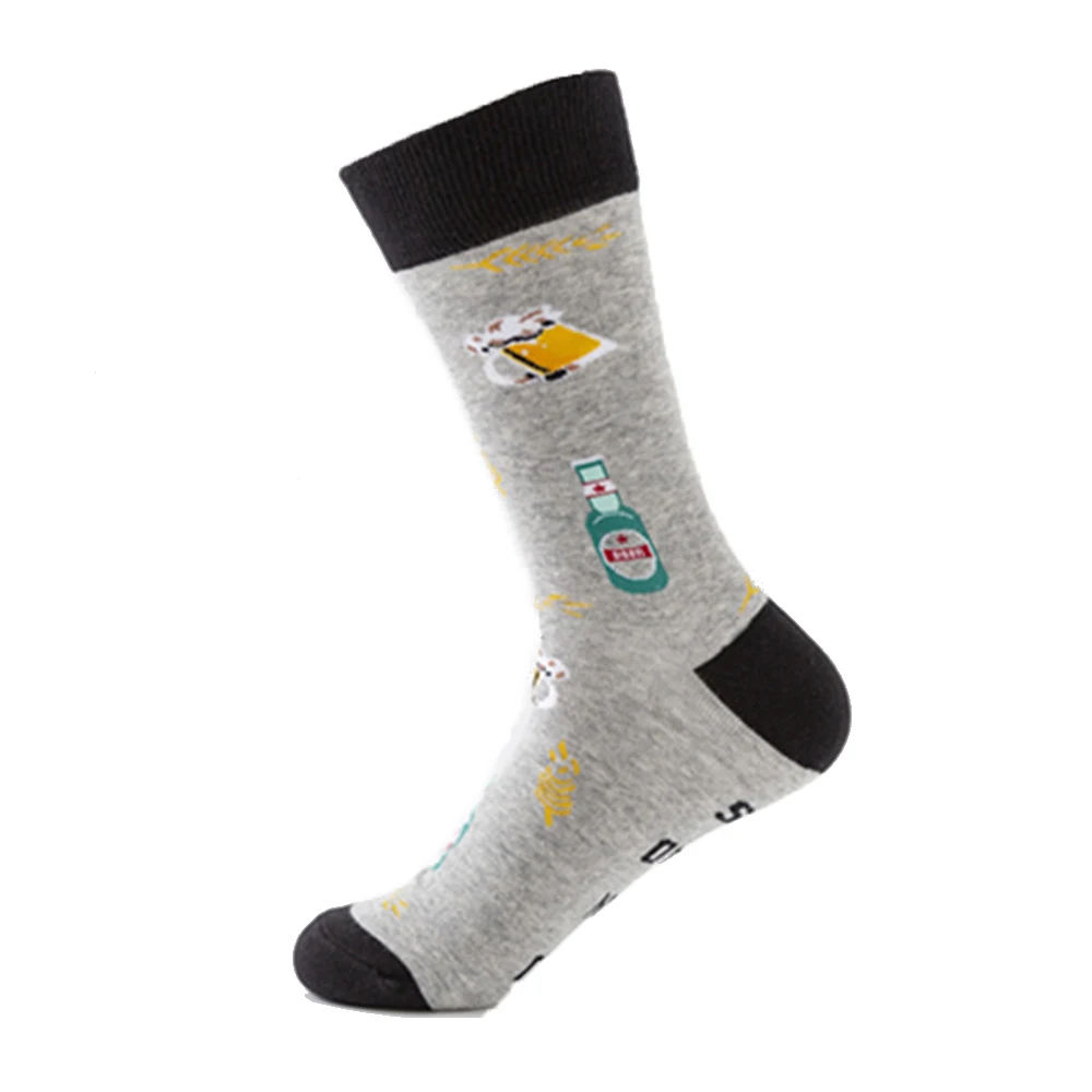 10 Pair Christmas Gift Sock Fashion Funny Trend Sports Food Pattern Skateboard Colorful Leisure Cotton Men&Women Socks Wholesale