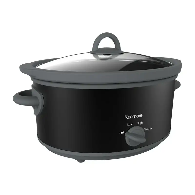 

Slow Cooker, 5 qt (4.7L), Easy to Use, Dial Control, Black
