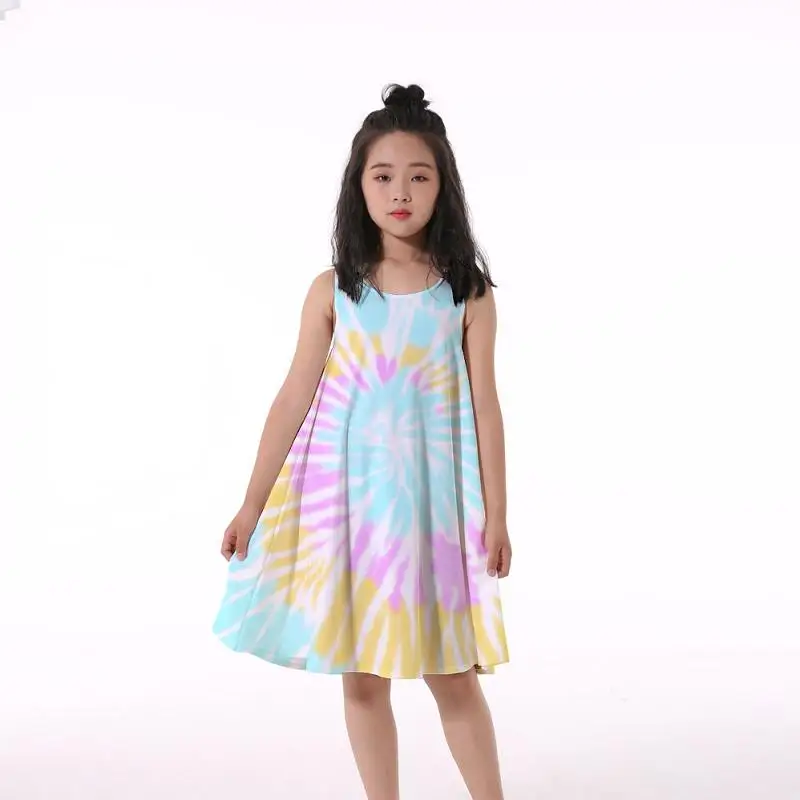 

4-14-year-old Princess Dress Girls Party Dress Up 2022 Summer New Fashion Girls Dress Starry Sky Sequin Print Dress Children's