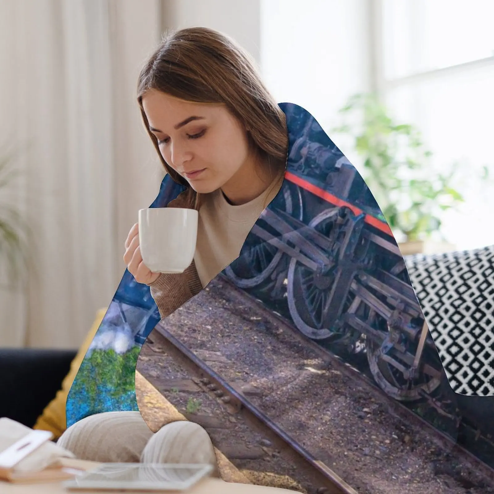 Паровоз в кастимане одеяло диван-кровать для дивана декоративные одеяла