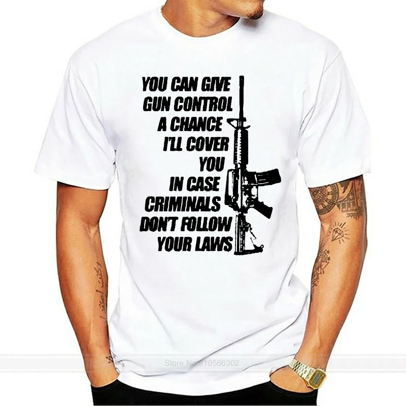 

Gun Control Criminals Don Follow Law 2Nd Amendment Pro Gun Rights T-Shirt Summer Brand Clothing Cartoon Men T Shirt