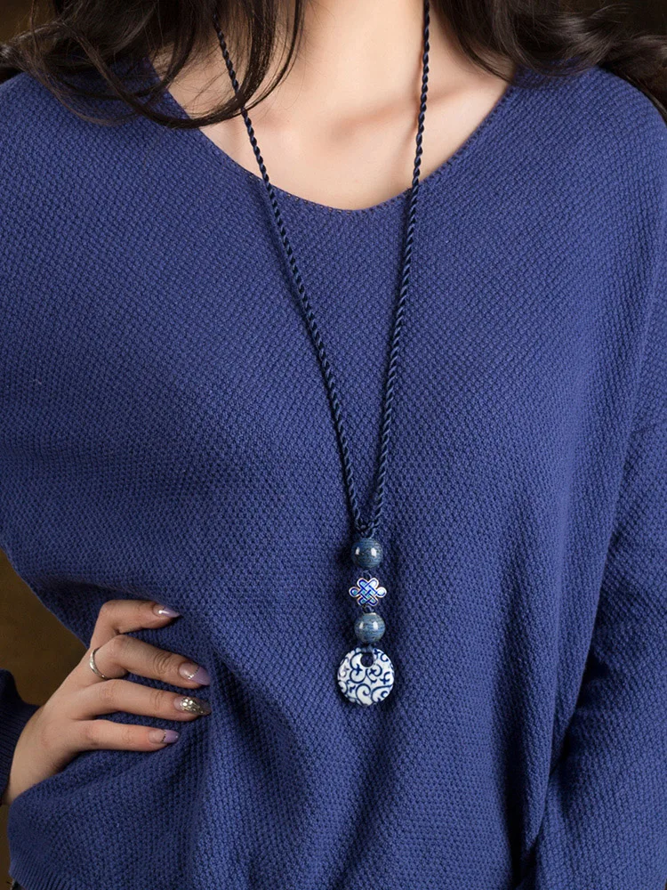 Осенние аксессуары для подвесок цепочка зимнего свитера Qipao 2024 женское ожерелье