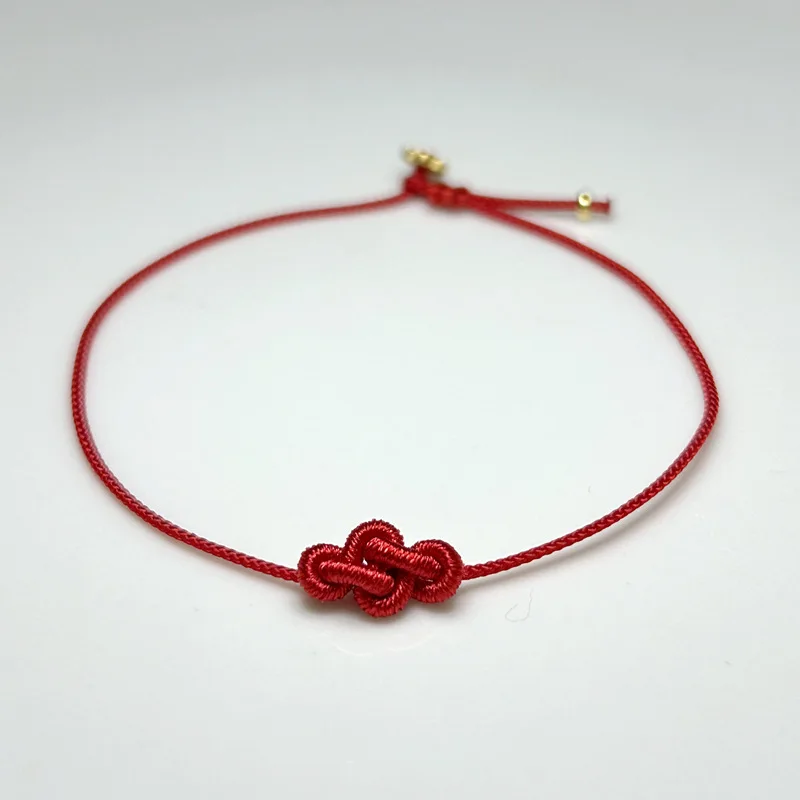 Фото Браслет ручной работы Lucky Knot, регулируемый размер, маленький цветок, простая тонкая ручная веревка, браслет дружбы, очаровательные ювелирные аксессуары №1