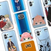 spy family anya forger case for xiaomi mi poco x3 nfc 11 lite 12 10t pro clear soft m3 11t f3 9t 12x f1 transparent phone cover