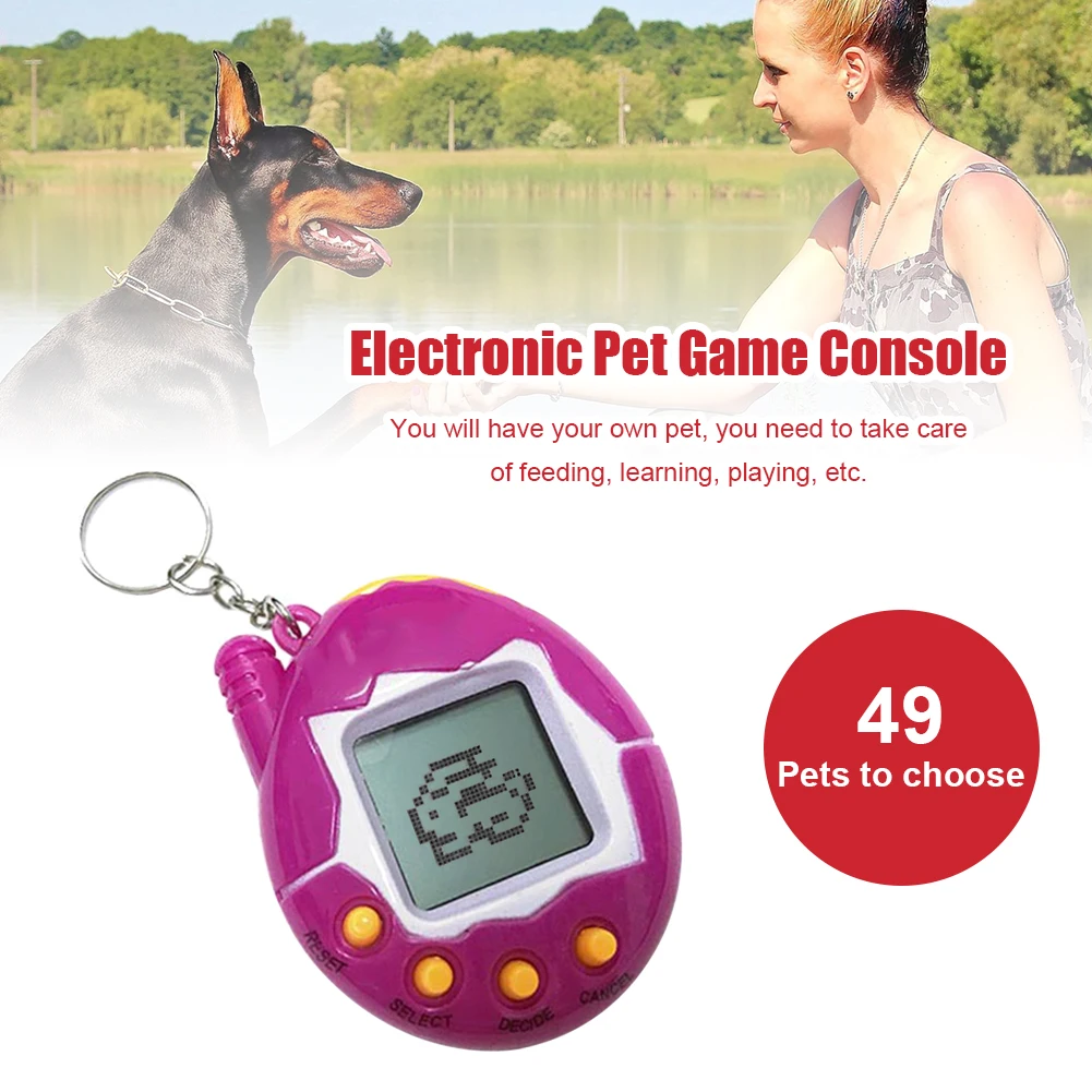 

2 pcs Electronic Pets Toys 90S Nostalgic 49 Pets in One Virtual Cyber Pet Toy Funny Tamagochi Game Console Keyring Gift