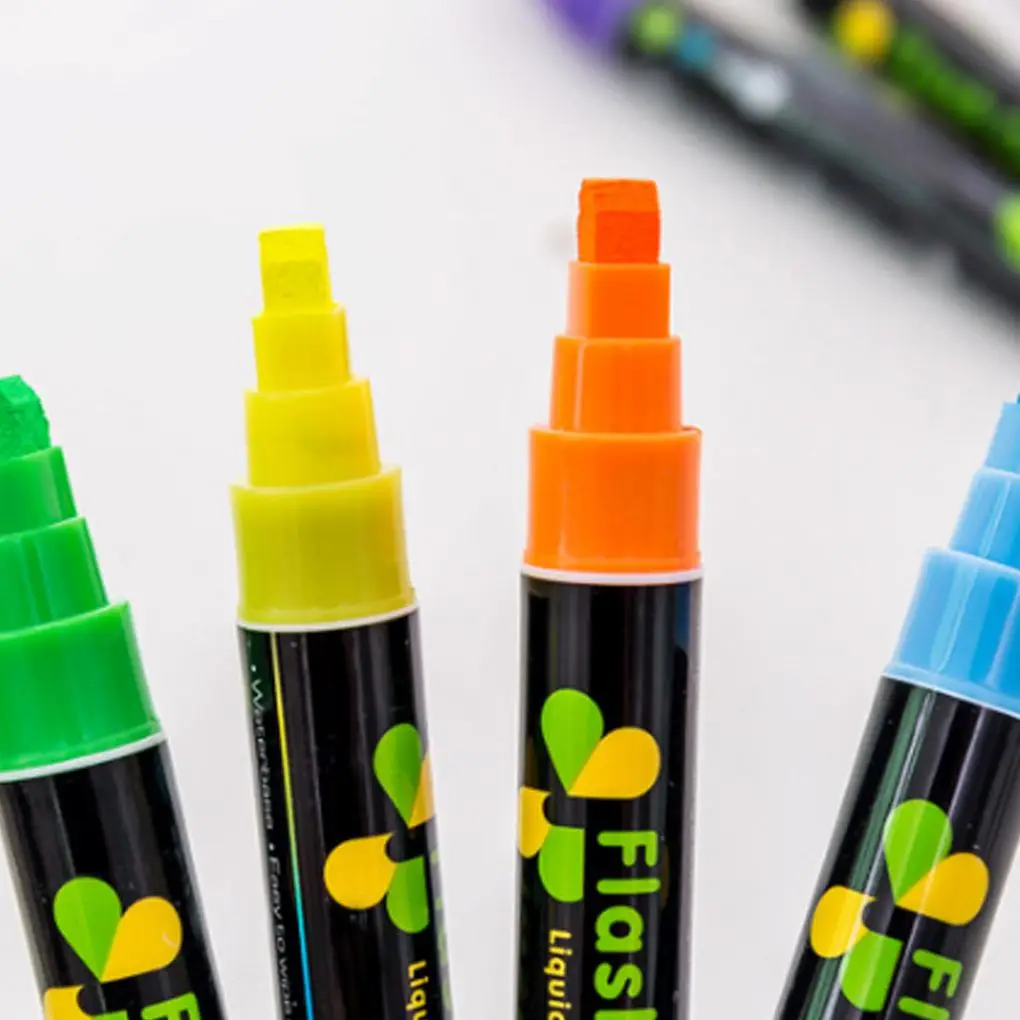

8pcs Liquid Chalk Erasable Fluorescent Marker Pen Whiteboard LED Chalkboard School Colorful Art Painting Highlighter