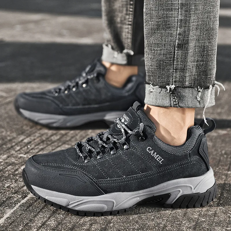 CAMEL JINGE Outdoor Hiking Shoes Men Low-top Trekking Mountain Shoes Women Suede Hiking Sneakers Mens Non-slip Outdoor Shoes New