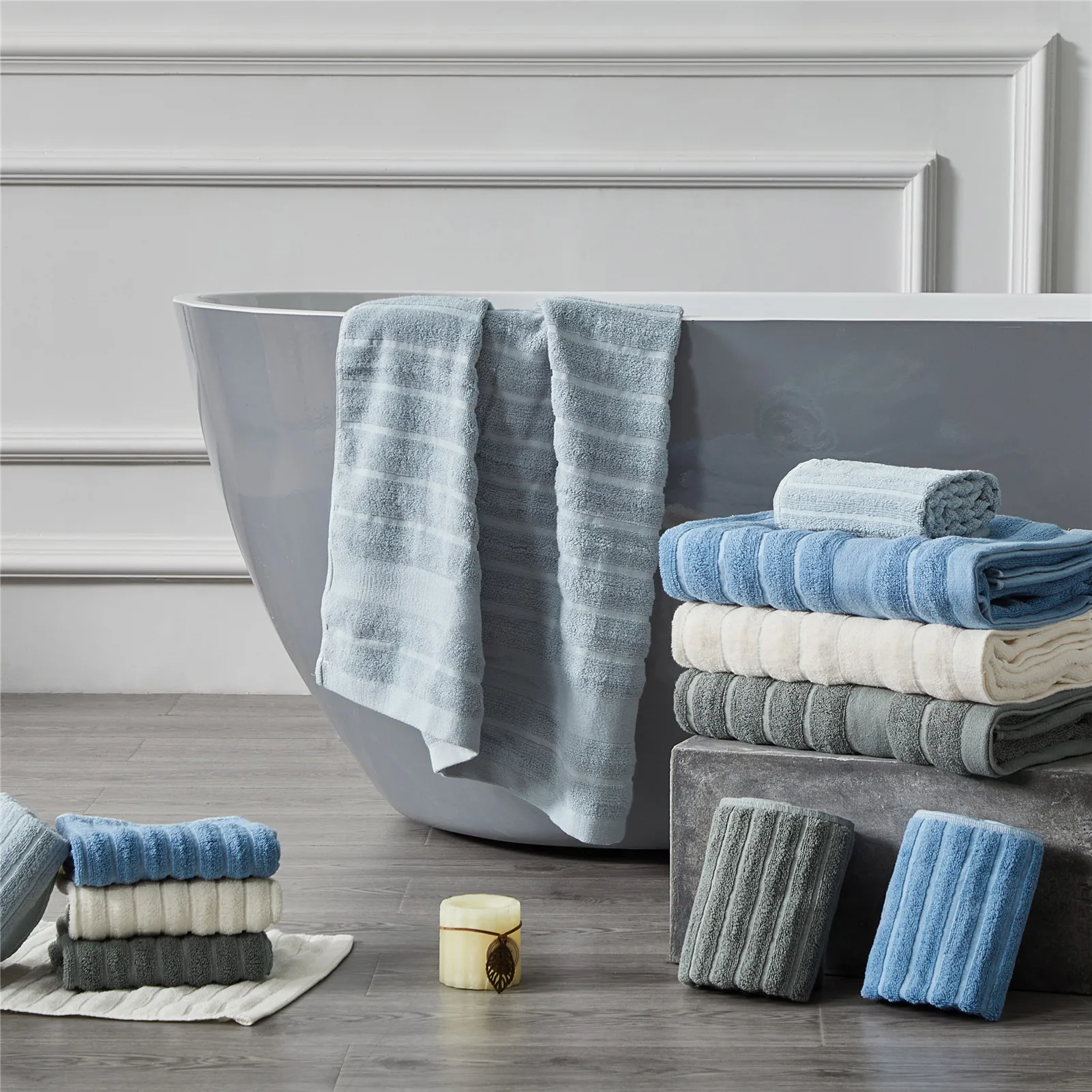 100 cotton bath towels set highly absorbent bathroom towels for adults soft bath towels solid color hand towels washcloths free global shipping