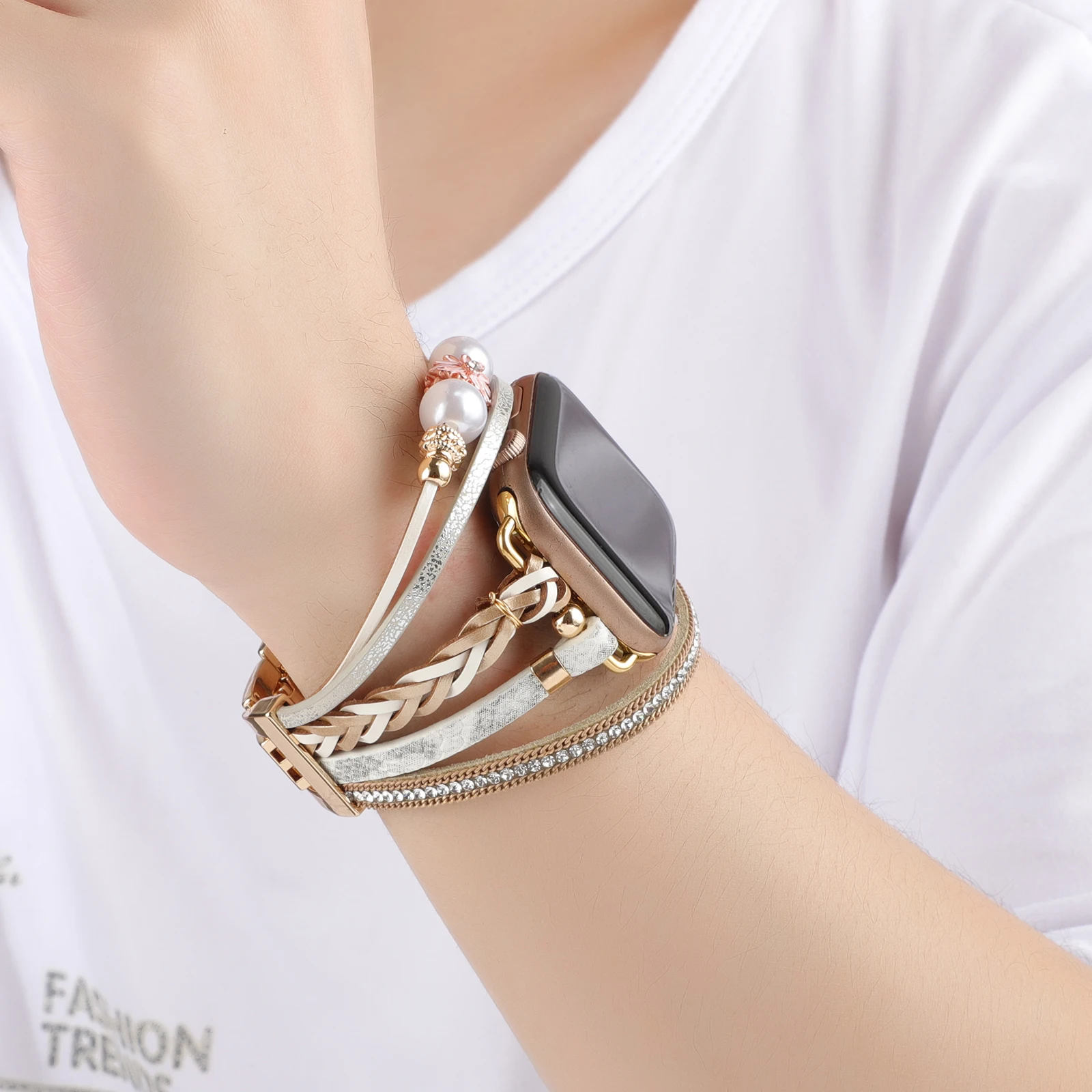 Jewelry strap for Apple watch band stainless steel bracelet chain iwatch87654312SE Ultra Chrysanthemum 38 40 41 42 44 45mm women