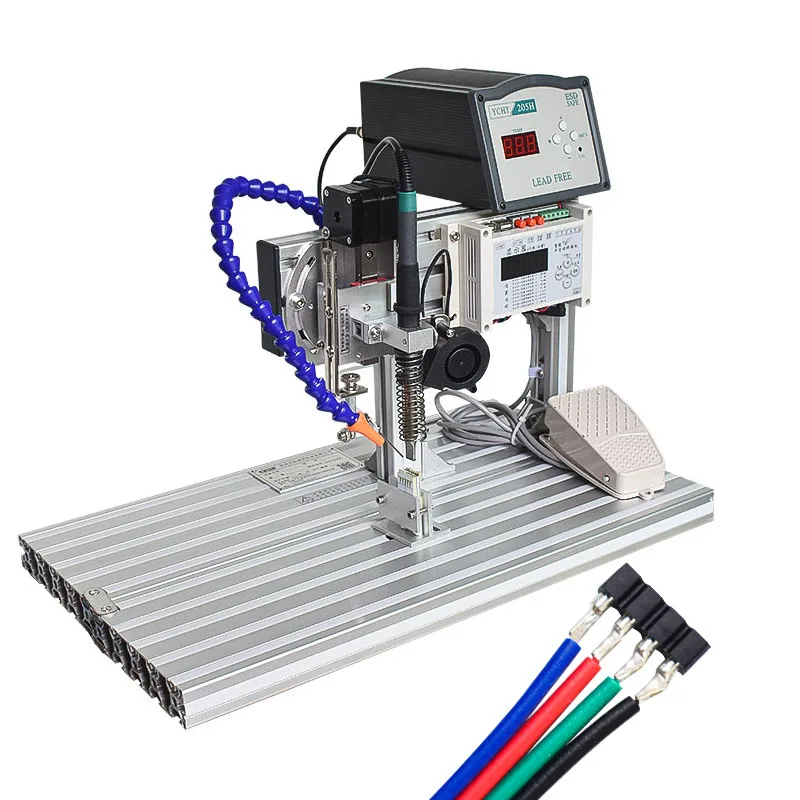 

Usefully AUX DC Plug soldering machine semi automatic USB spot power socket welding wires electronic factory maker machine