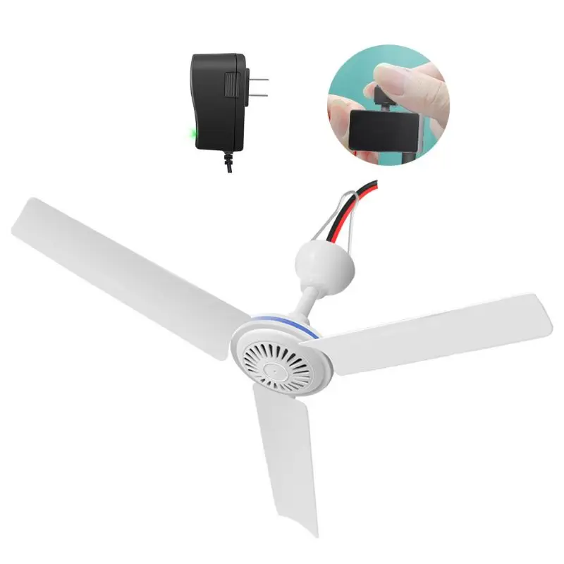 

2in1 AC 110V 220V DC 12V Adjust Speed Air Cooling Ceiling Fan Tent Hanging Fan