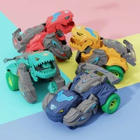 2022 transforming dinosaur car deformation car toys inertial sliding dino car automatic transform toy boys amazing gifts kid toy