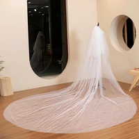 charming pearl veil bride 2022 new wedding accessories white ivory 3 meters 2 layers with hair comb to cover the face
