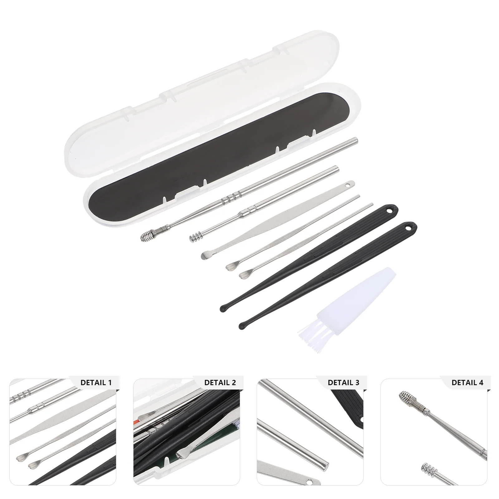 

3sets Stainless Steel Ear Pick Tools Cleaning Tools Portable Ear Cleaning Supply