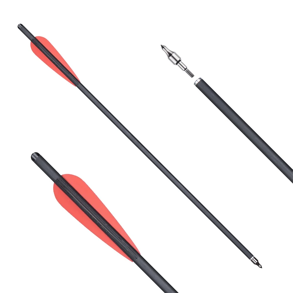 12PCS Carbon Crossbow Bolts 20'' OD 8.8mm Moon Nock Hunting Arrows Outdoor Games Mixed Arrow for Shooting Game | Спорт и