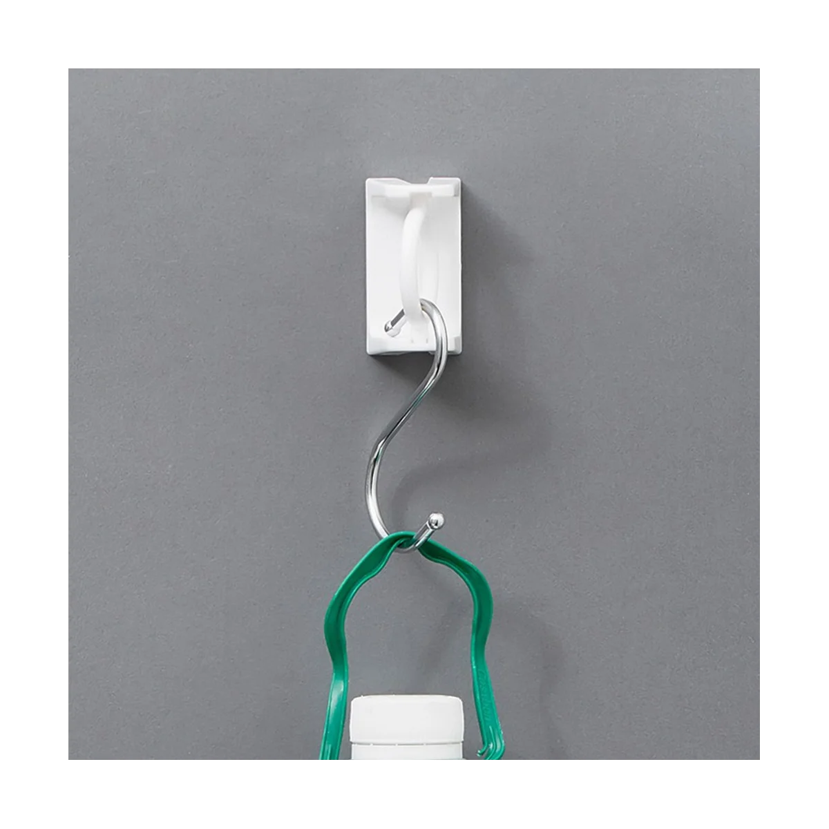 

10Pcs Curtain Rod Holder Clamp Hooks Self Adhesive Clothes Rail Bracket 360 Rotation Triangle Ring Adjustable Hooks