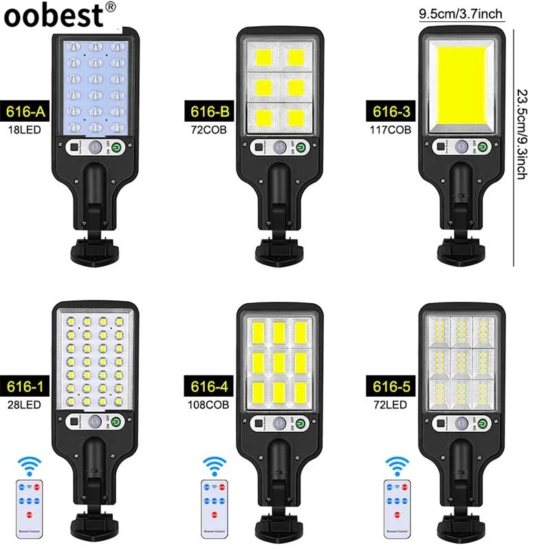 

Светодиодные уличные фонари на солнечной батарее, лампы с датчиком движения, 3 режима, уличная Водонепроницаемая настенная лампа с питанием...