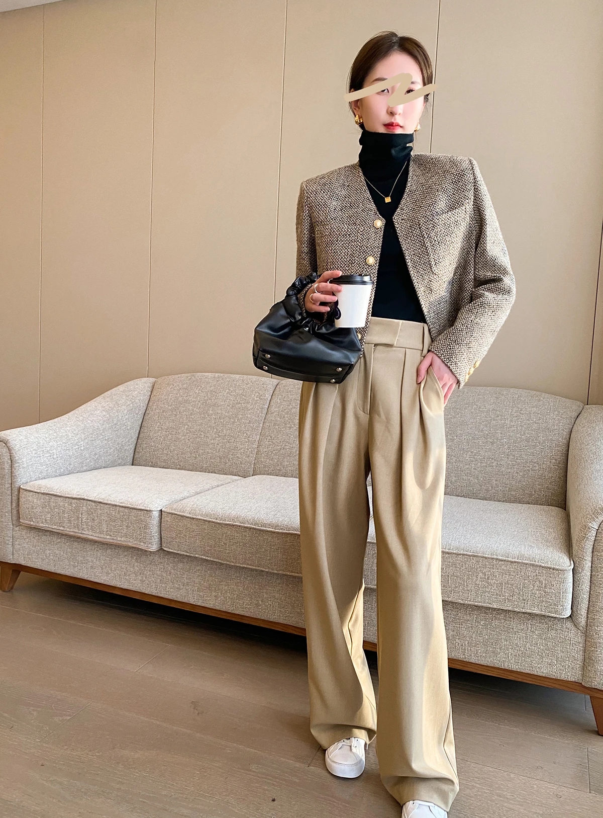 Большой брендовый встречный распродажа изящный твидный французский короткий