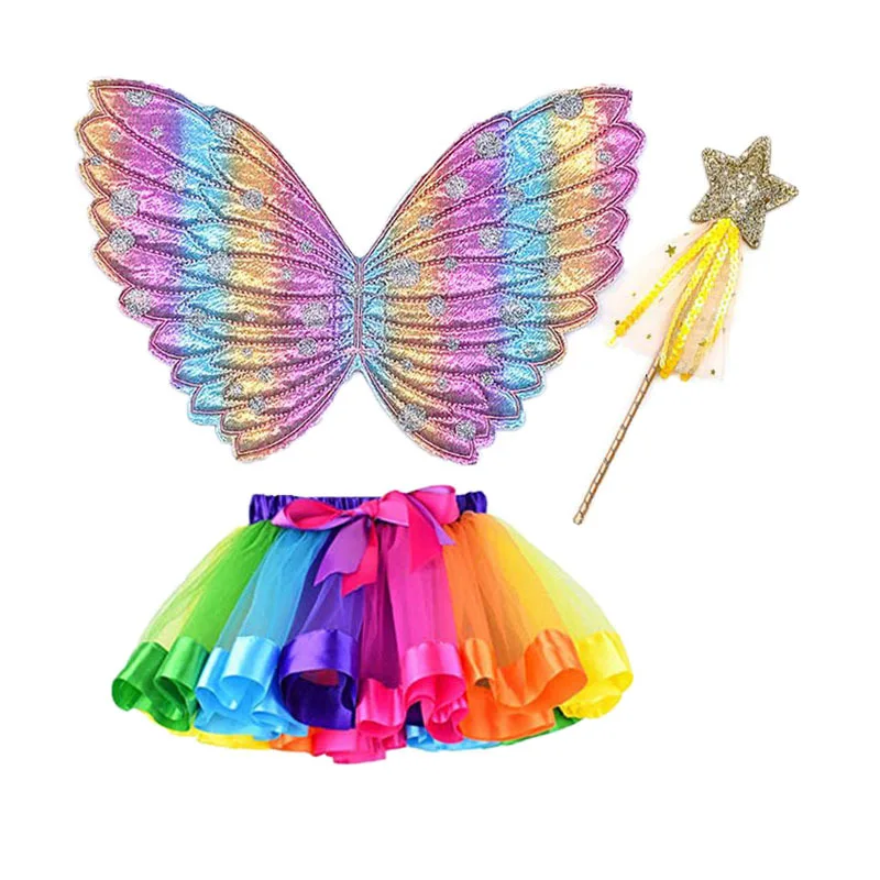 

Комплект юбки-пачки с крыльями бабочки, карнавальные наряды, вечернее платье на день рождения, косплей, Сказочная одежда для сцены и Хэллоуина