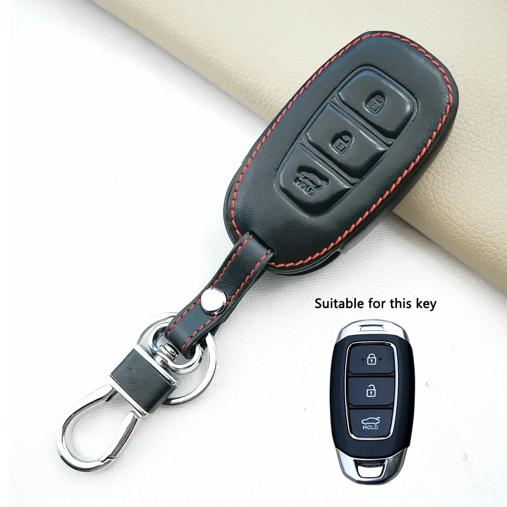 Кожаный Автомобильный чехол для ключа с дистанционным управлением Hyundai Kona 2017 i30